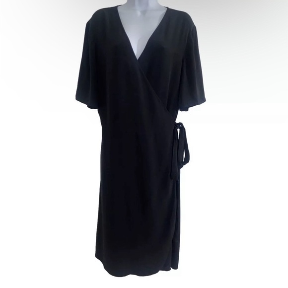 Eileen Fisher Womens Tencel Wrap Career Dress Size 14 Knee Length EUC - Picture 8 of 12